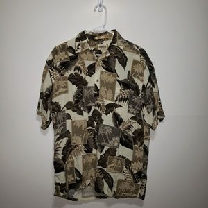 Vintage Campia Moda Mens Hawaiian Floral Short Sleeve Button Down Shirt